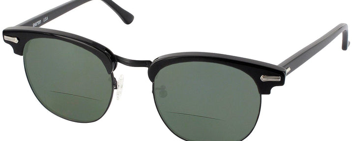 ClubMaster Black with Black Shuron Ronsir 52 (Mens XL Fit) Bifocal Reading Sunglasses View #1