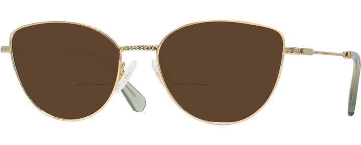 Cat Eye Gold Swarovski 1012 Bifocal Reading Sunglasses View #1