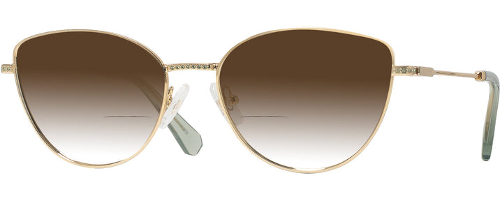 Cat Eye Gold Swarovski 1012 w/ Gradient Bifocal Reading Sunglasses View #1