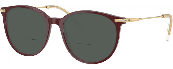 Round Burgundy Swarovski 2009 Bifocal Reading Sunglasses View #1