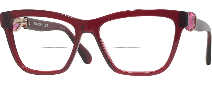 Square Transparent Burgundy Swarovski 2021 Bifocal View #1