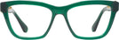 Square Transparent Green Swarovski 2021 Single Vision Full Frame View #2