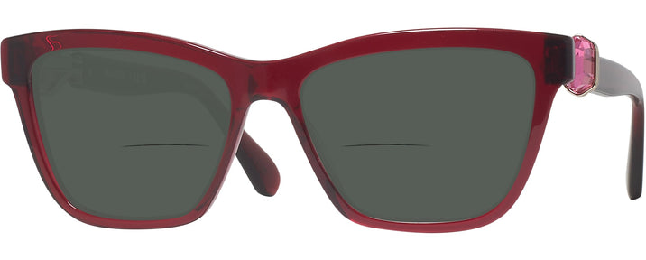 Square Transparent Burgundy Swarovski 2021 Bifocal Reading Sunglasses View #1