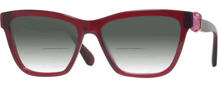 Square Transparent Burgundy Swarovski 2021 w/ Gradient Bifocal Reading Sunglasses View #1