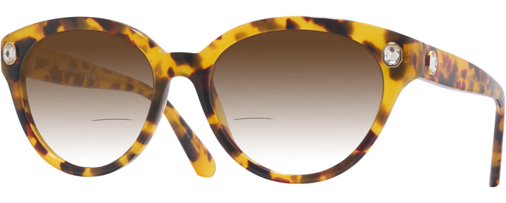 Round Light Havana Swarovski 2037 w/ Gradient Bifocal Reading Sunglasses View #1