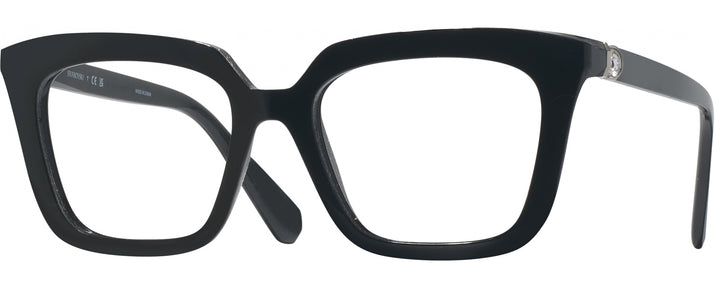 Square,Oversized Black Swarovski 2043 Single Vision Full Frame View #1