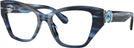 Cat Eye Striped Blue Swarovski 2050U Computer Style Progressive View #1