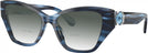 Cat Eye Striped Blue Swarovski 2050U w/ Gradient Bifocal Reading Sunglasses View #1