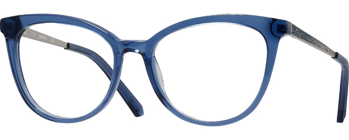 Cat Eye Shiny Blue Swarovski 5278 Single Vision Full Frame View #1