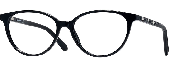 Oval Shiny Black Swarovski 5302 Single Vision Full Frame View #1