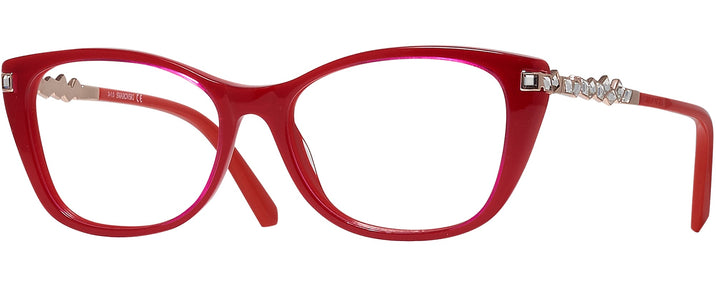 Cat Eye Shiny Red Swarovski 5343 Single Vision Full Frame View #1