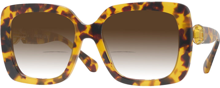 Oversized,Square Light Havana Swarovski 6001 w/ Gradient Bifocal Reading Sunglasses View #1