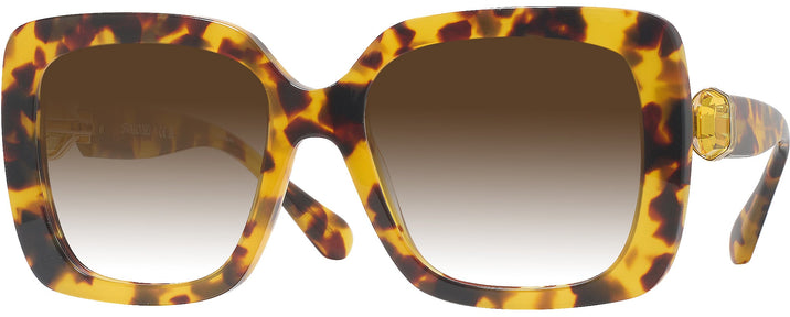 Oversized,Square Light Havana Swarovski 6001 w/ Gradient Progressive Reading Sunglasses View #1