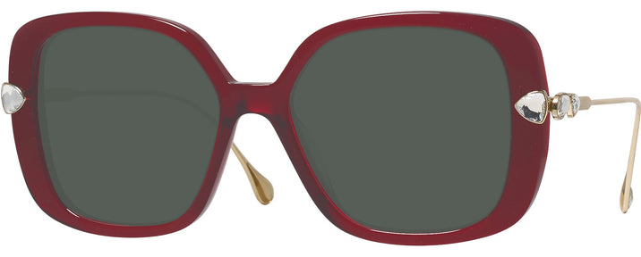 Square,Oversized Transparent Burgundy Swarovski 6011 Progressive Reading Sunglasses View #1