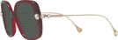 Square,Oversized Transparent Burgundy Swarovski 6011 Bifocal Reading Sunglasses View #3