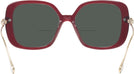Square,Oversized Transparent Burgundy Swarovski 6011 Bifocal Reading Sunglasses View #4