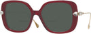 Square,Oversized Transparent Burgundy Swarovski 6011 Bifocal Reading Sunglasses View #1