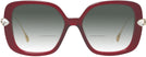 Square,Oversized Transparent Burgundy Swarovski 6011 w/ Gradient Bifocal Reading Sunglasses View #2