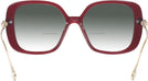 Square,Oversized Transparent Burgundy Swarovski 6011 w/ Gradient Bifocal Reading Sunglasses View #4