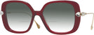 Square,Oversized Transparent Burgundy Swarovski 6011 w/ Gradient Bifocal Reading Sunglasses View #1