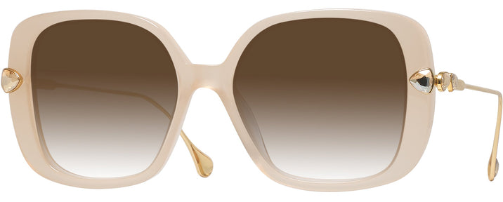 Square,Oversized Beige Transparent Swarovski 6011 w/ Gradient Progressive Reading Sunglasses View #1