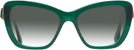 Cat Eye,Oversized Transparent Dark Green Swarovski 6018 w/ Gradient Progressive Reading Sunglasses View #2