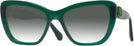 Cat Eye,Oversized Transparent Dark Green Swarovski 6018 w/ Gradient Progressive Reading Sunglasses View #1