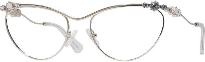Cat Eye Silver Swarovski 7017 Progressive No-Lines View #1