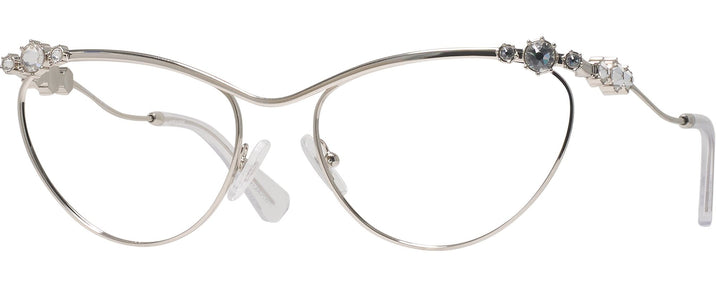 Cat Eye Silver Swarovski 7017 Single Vision Full Frame View #1
