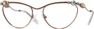 Cat Eye Brown Swarovski 7017 Single Vision Full Frame View #1