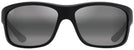 Rectangle Soft Black W/ Sea Blue/Grey Lens Maui Jim Southern Cross 815 View #2