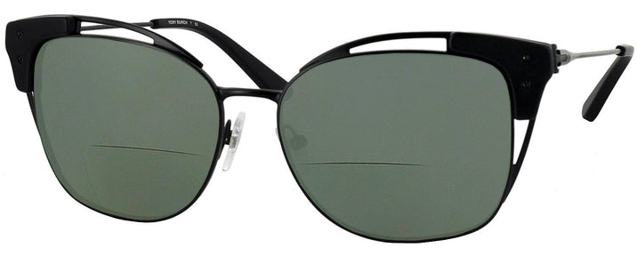 Square Matte Black Tory Burch 6049 Bifocal Reading Sunglasses View #1