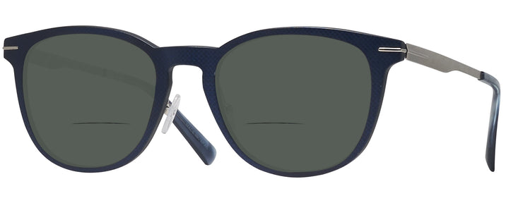 Round Matte Navy Tumi 010 Bifocal Reading Sunglasses View #1