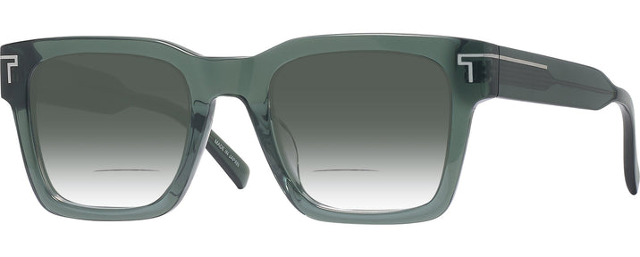 Square Transparent Sage Tumi 528 w/ Gradient Bifocal Reading Sunglasses View #1