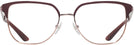 Square Rose Gold/Bordeaux Tory Burch 1066 Single Vision Full Frame View #2