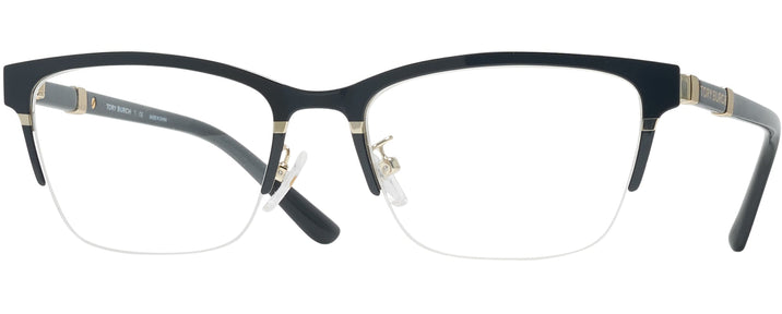 Rectangle,Cat Eye Black/shiny Gold Tory Burch 1069 Single Vision Full Frame View #1