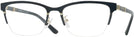Rectangle,Cat Eye Black/shiny Gold Tory Burch 1069 Single Vision Full Frame View #1