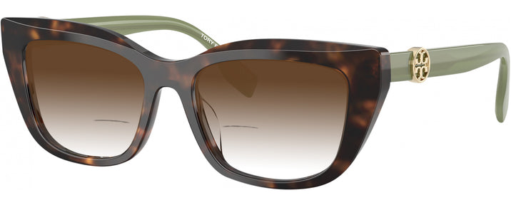Cat Eye Dark Tortoise Tory Burch 2158U w/ Gradient Bifocal Reading Sunglasses View #1