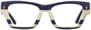 Rectangle Navy Ivory Vintage Stripes Tory Burch 7169U Single Vision Full Frame View #2