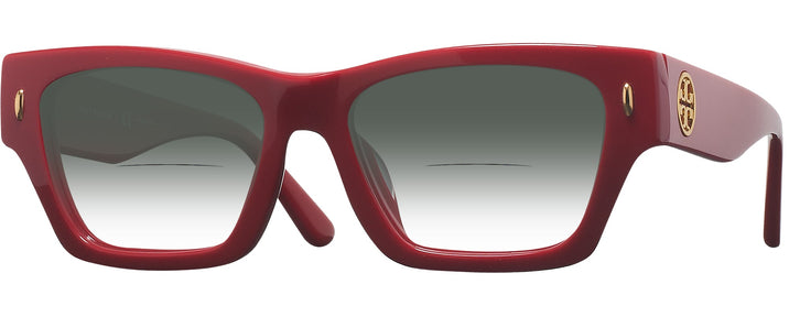  Tory Red W/ Solid Dark Green Tory Burch 7169U w/ Gradient Bifocal Reading Sunglasses View #1