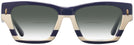 Rectangle,Cat Eye Navy Ivory Vintage Stripes W/ Solid Navy Tory Burch 7169U w/ Gradient Bifocal Reading Sunglasses View #2