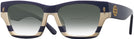 Rectangle,Cat Eye Navy Ivory Vintage Stripes W/ Solid Navy Tory Burch 7169U w/ Gradient Bifocal Reading Sunglasses View #1