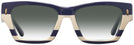 Rectangle,Cat Eye Navy Ivory Vintage Stripes W/ Solid Navy Tory Burch 7169U w/ Gradient Progressive Reading Sunglasses View #2