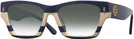 Rectangle,Cat Eye Navy Ivory Vintage Stripes W/ Solid Navy Tory Burch 7169U w/ Gradient Progressive Reading Sunglasses View #1