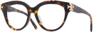 Round Brown Tortoise Tory Burch 7209U Single Vision Full Frame View #1