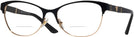 Cat Eye Black/pale Gold Versace 1233Q Bifocal View #1