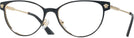 Cat Eye Black/gold Versace 1277 Single Vision Full Frame View #1
