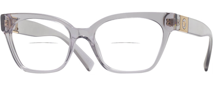 Cat Eye Transparent Grey Versace 3294 Bifocal View #1