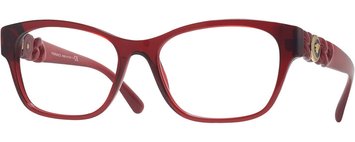 Square Transparent Red Versace 3306 Progressive No-Lines View #1