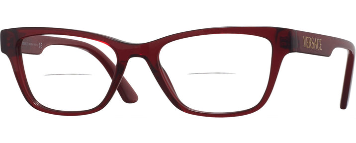  Transparent Red Versace 3316 Bifocal View #1